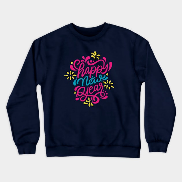 Vibrant and Festive Happy New Year Crewneck Sweatshirt by SLAG_Creative